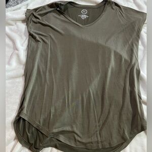 Maurices Olive Short Sleeve V-Neck Top